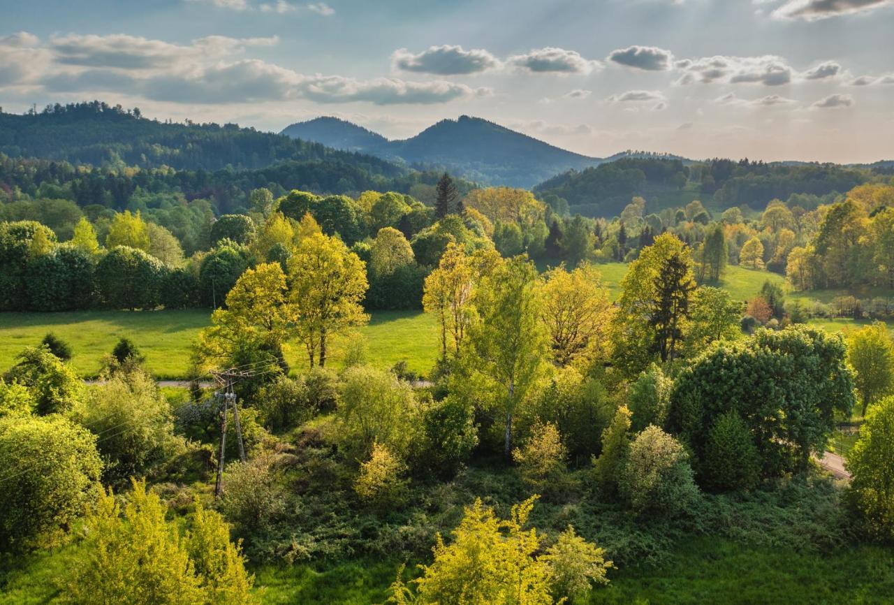 Smyrkowy Dom Z Kominkiem Z Goraca Balia Kolo Karpacza Janowice Wielkie Bagian luar foto