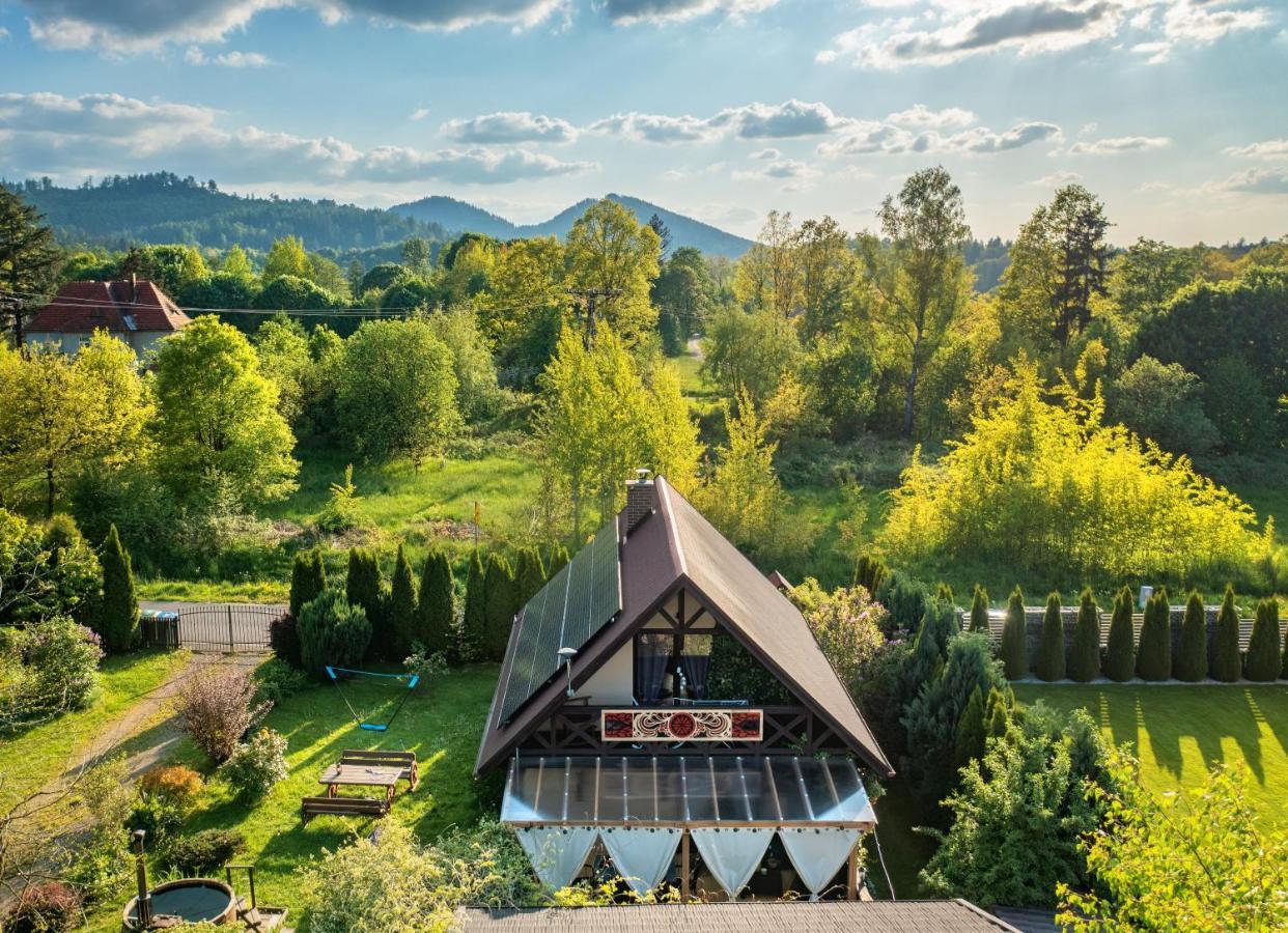 Smyrkowy Dom Z Kominkiem Z Goraca Balia Kolo Karpacza Janowice Wielkie Bagian luar foto